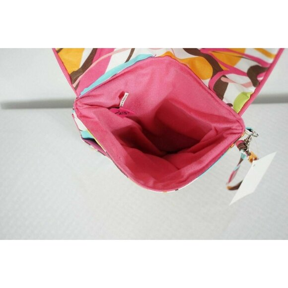 Tablet Bag Canvas Tech bag 3 pockets Multi Color Pattern Geometric New - Picture 2 of 6